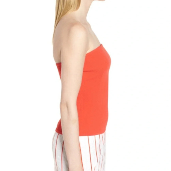 Lewit Ribbed Tube Top, NWT, Large in Red Poppy - Picture 4 of 16